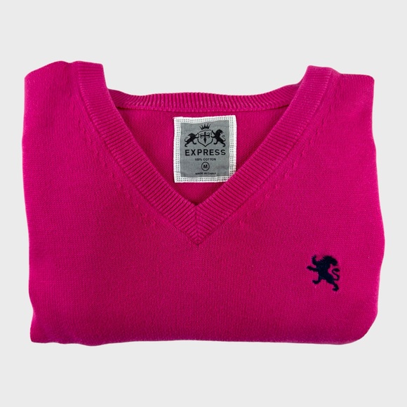 Express Pink V-Neck Sweatshirt - Picture 3 of 14